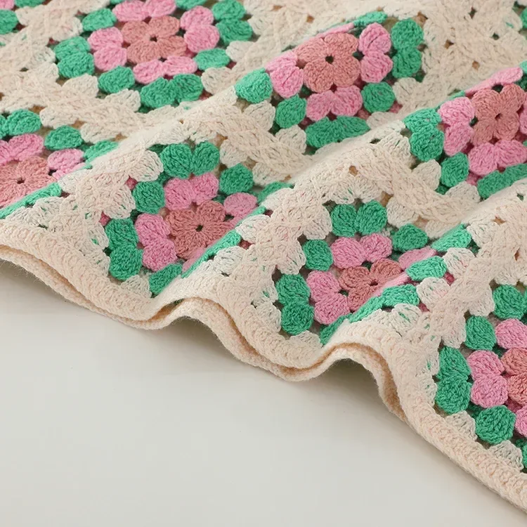 Wholesale Pastel Granny Square Crochet-Look Top alternate view