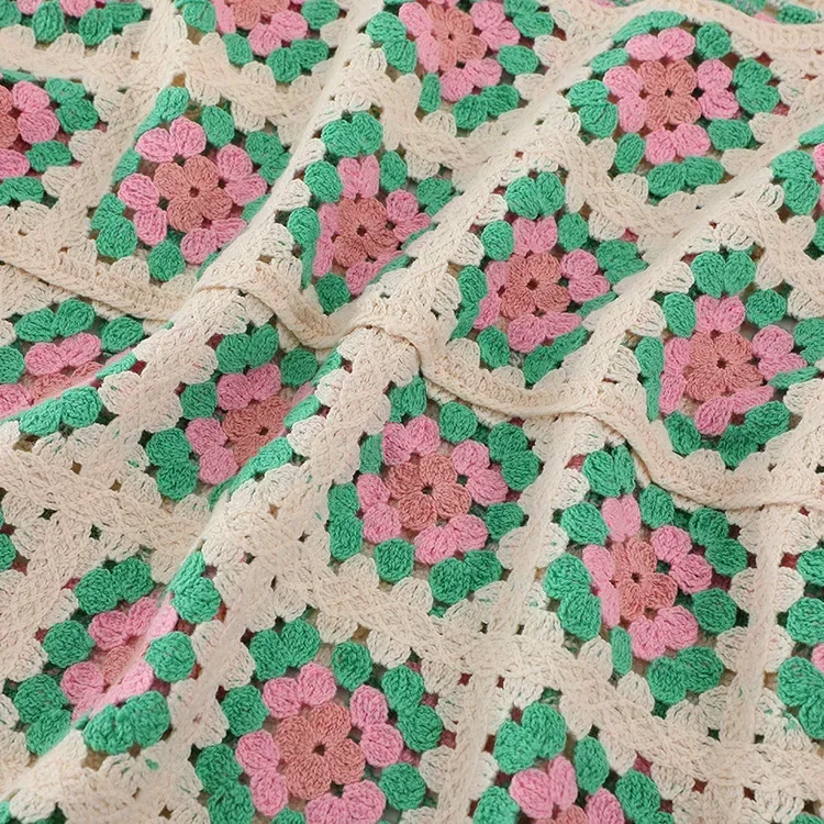 Wholesale pastel granny square crochet-look top for OEM and private label production 5