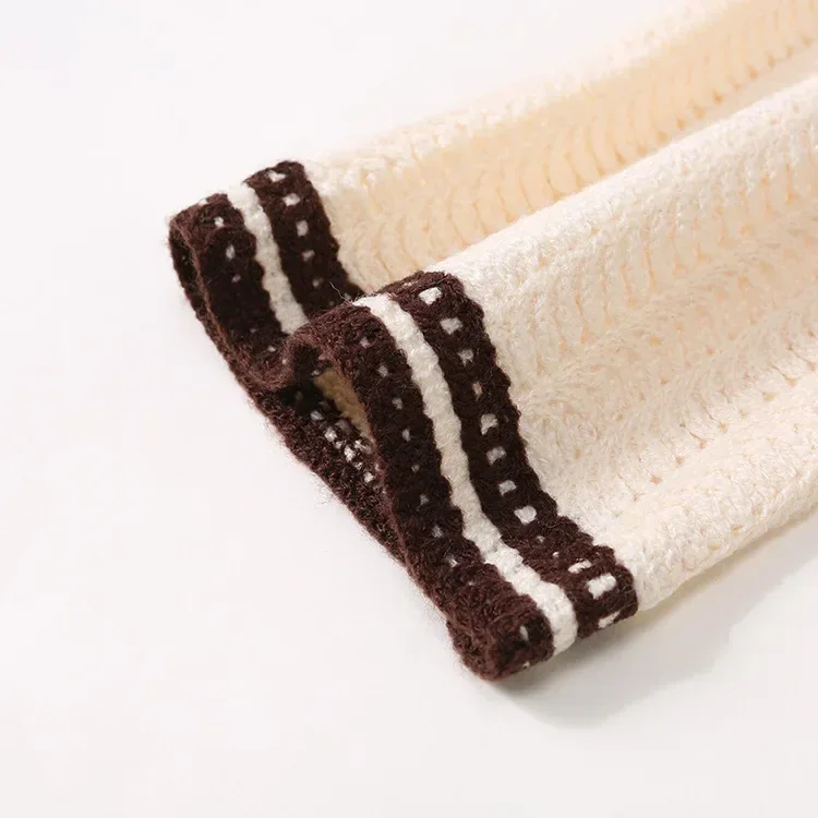 Wholesale ivory burgundy embroidered crochet-look cardigan for OEM and private label production 7