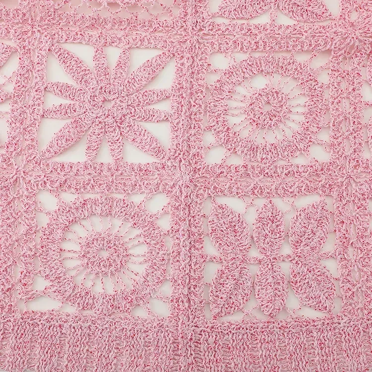 Wholesale blush lace crochet-look open cardigan for OEM and private label production 7