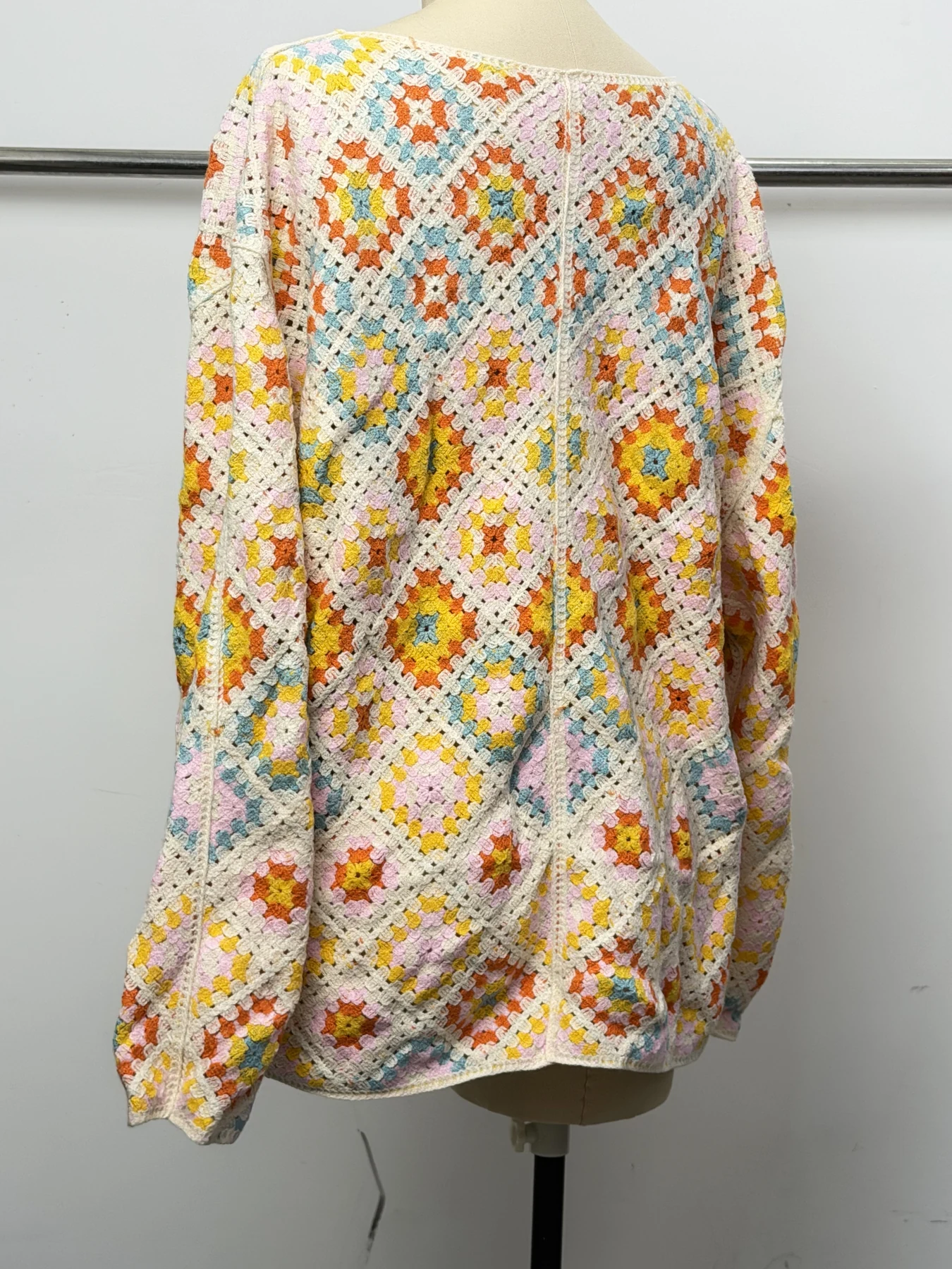 Wholesale Orange Yellow Floral Crochet-Look Cardigan for OEM and private label production 5