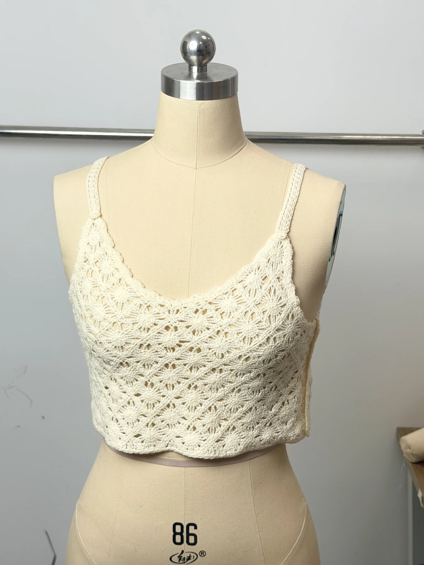 Wholesale Ivory Crochet-Look Camisole Top for OEM and private label production