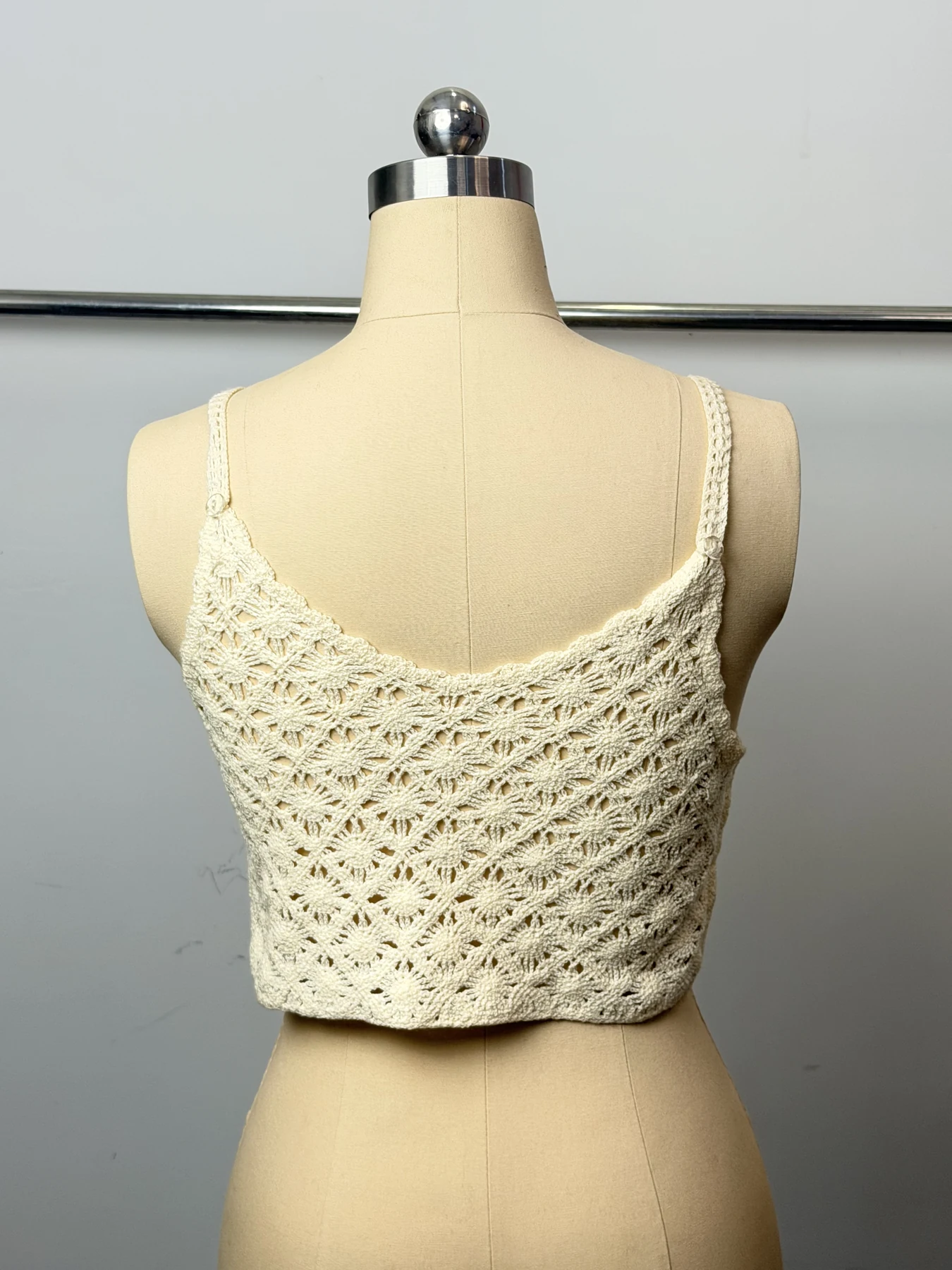 Wholesale Ivory Crochet-Look Camisole Top alternate view