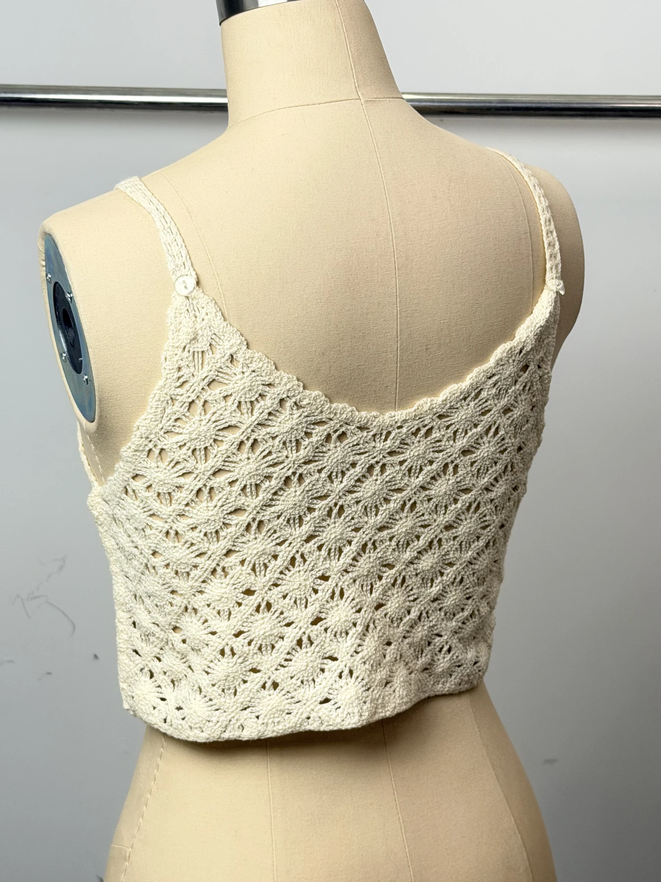 Wholesale Ivory Crochet-Look Camisole Top for OEM and private label production 5